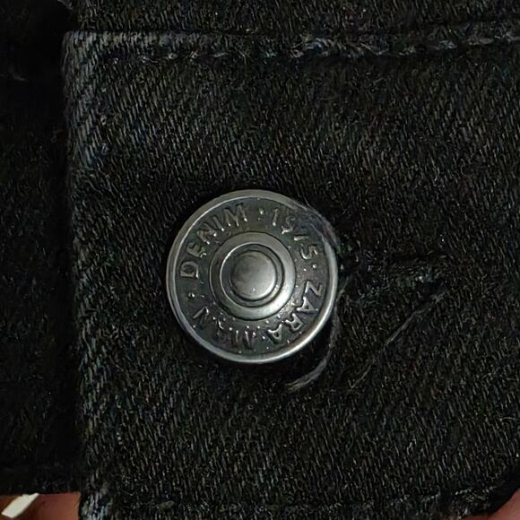 Zara Mens Black Denim Trucker Jacket Size XXL - Picture 10 of 10